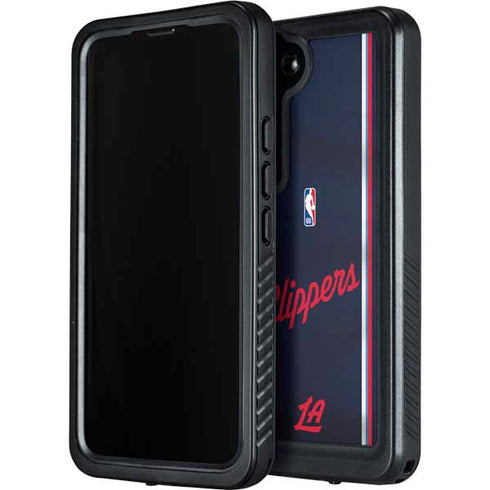 NBA Los Angeles Clippers Distressed Red Galaxy S24 Plus Waterproof Case